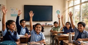 Smart classroom with digital board in India