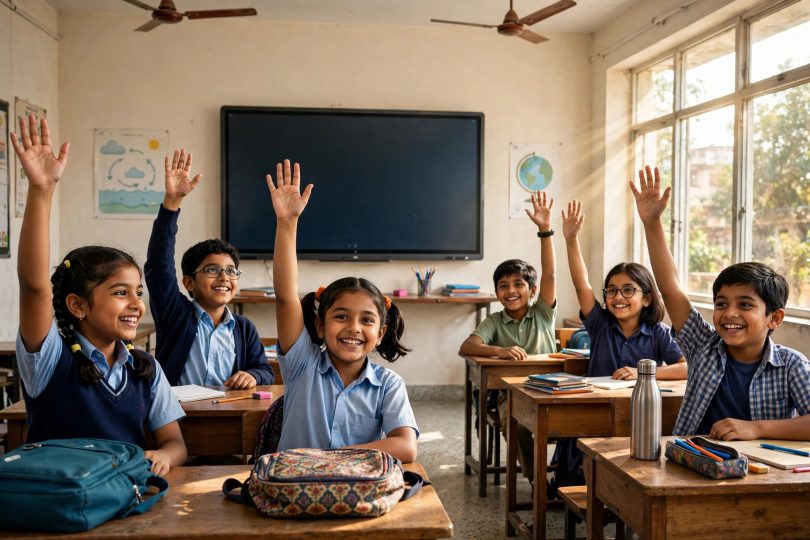 Smart classroom with digital board in India