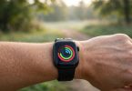 Fitness smartwatch tracking health activity