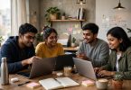 Young Indian startup team working together in an office